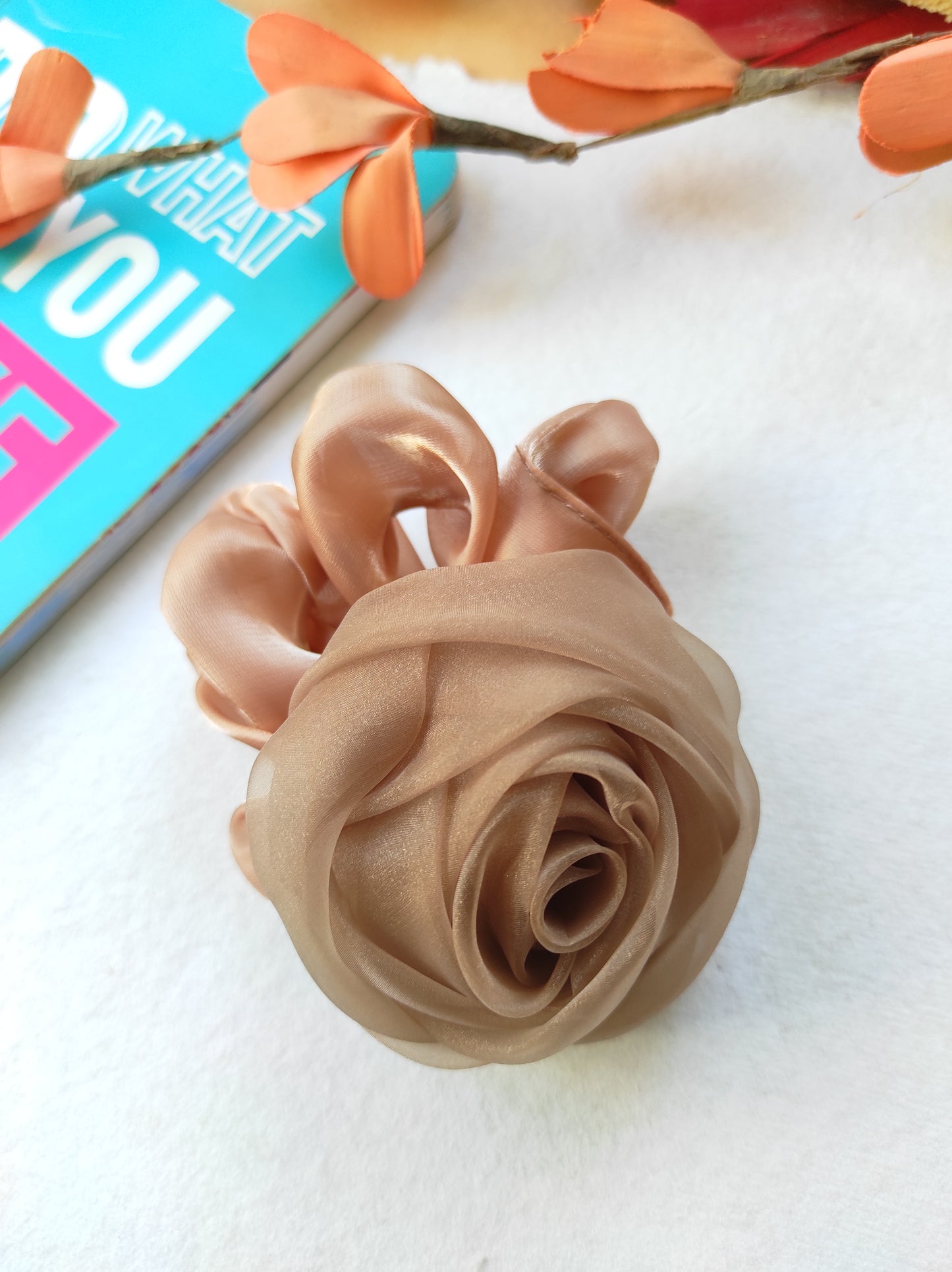 Tissue handmade Rose scrunchy