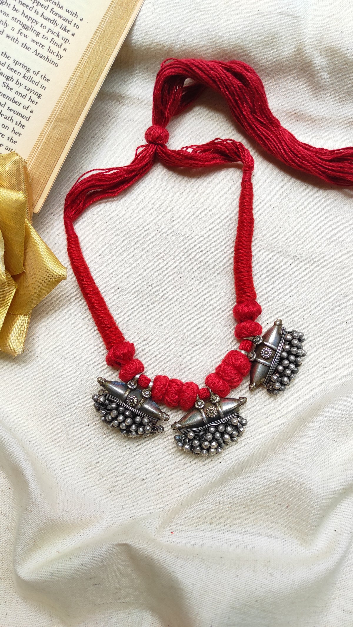 Tribal silver lookalike neckpiece