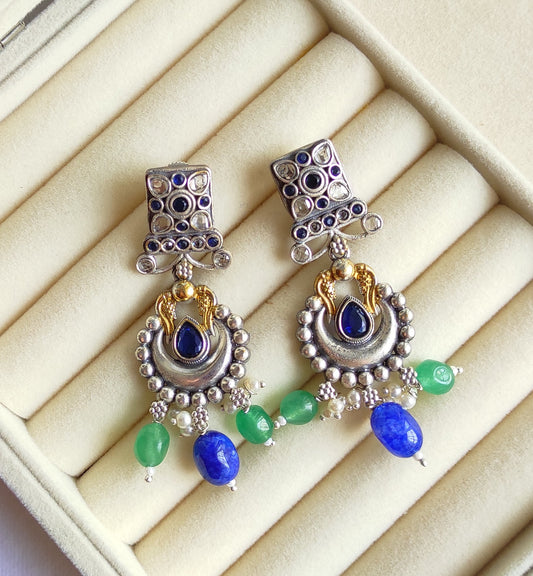 Neelu dualtone earrings with premium stones DTE3