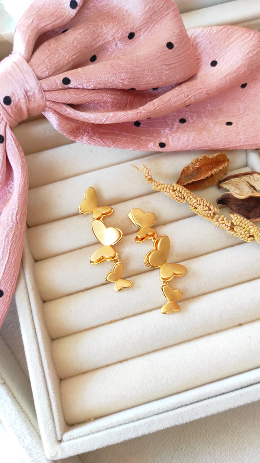Golden 3D Butterfly earrings