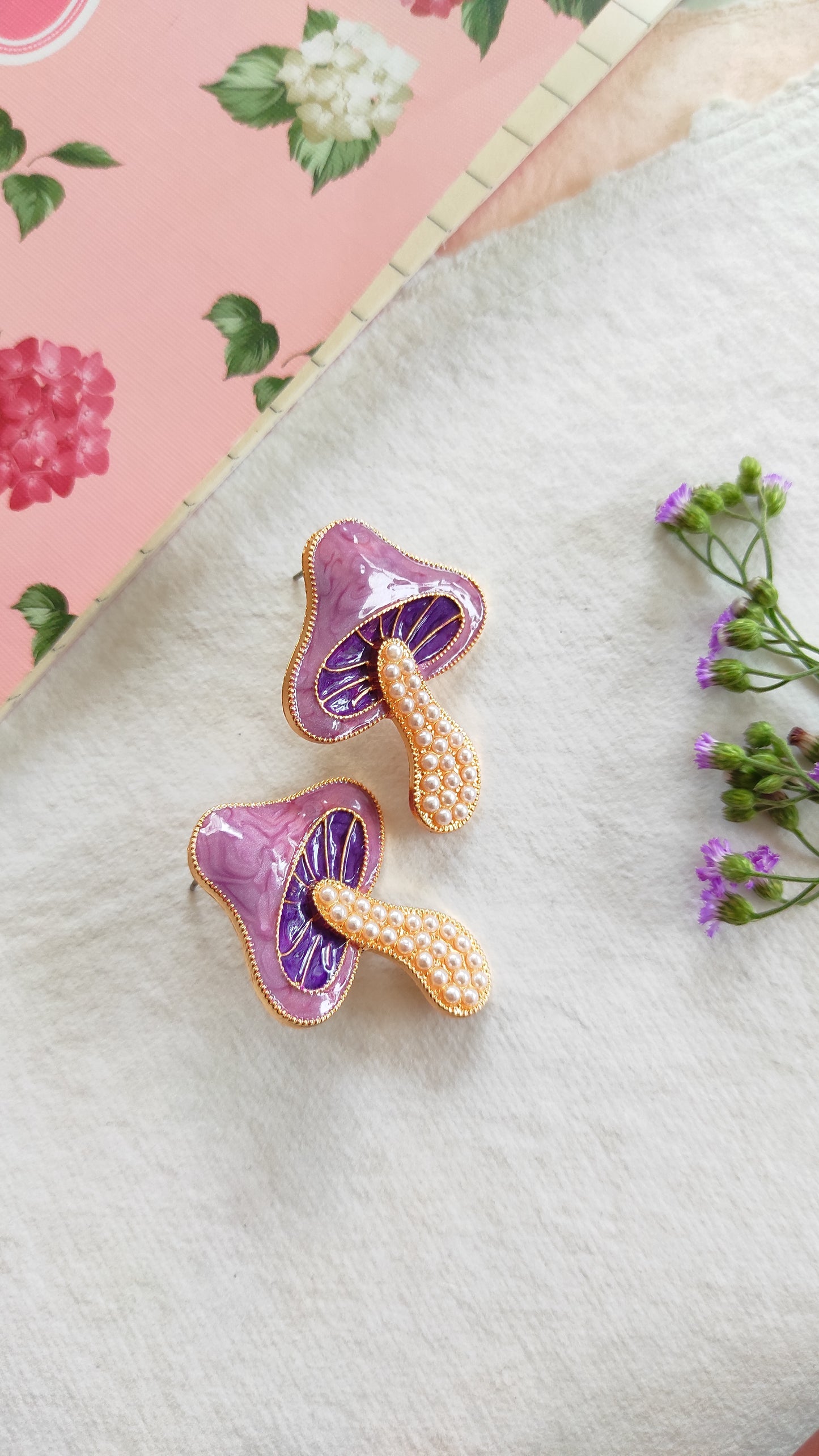 Quirky mushroom earrings