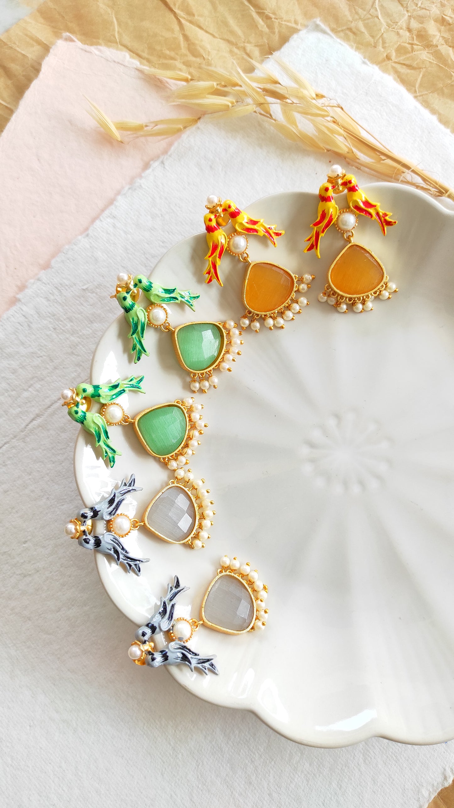 Panchhi golden earrings