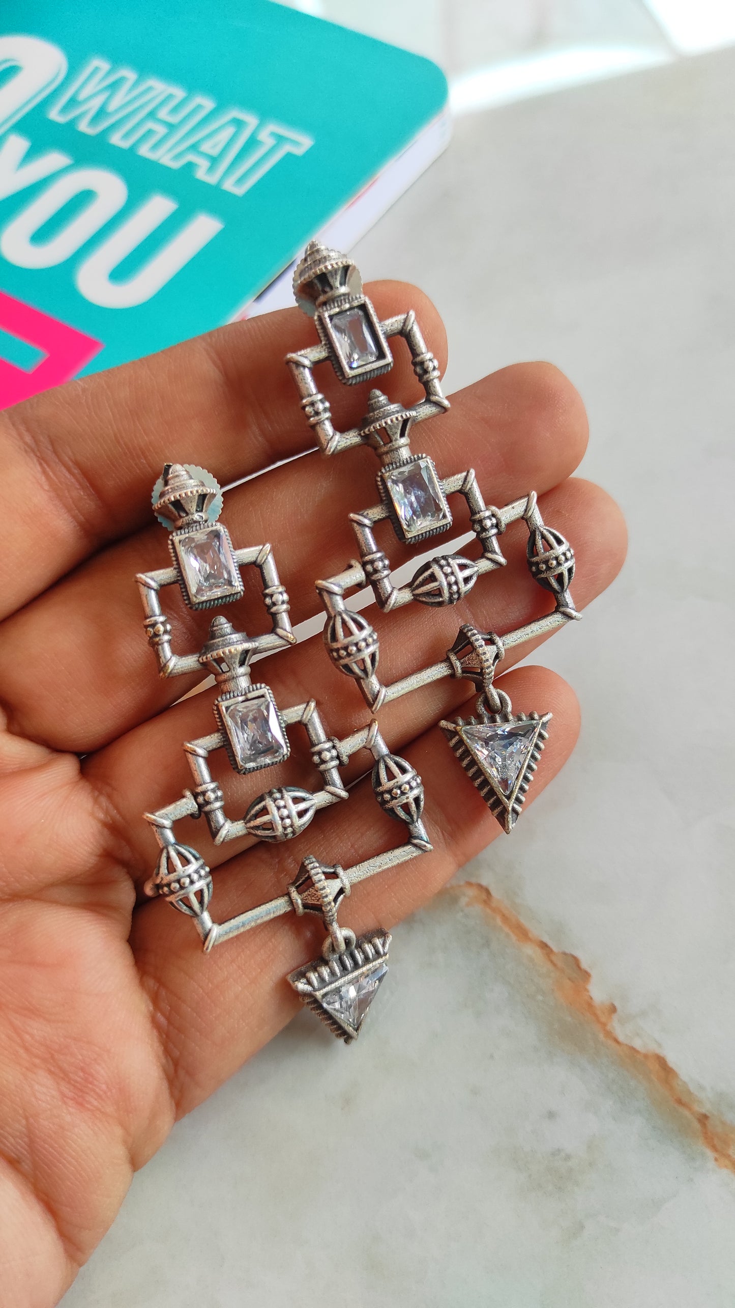 Bhoomi geometric zirconia earrings