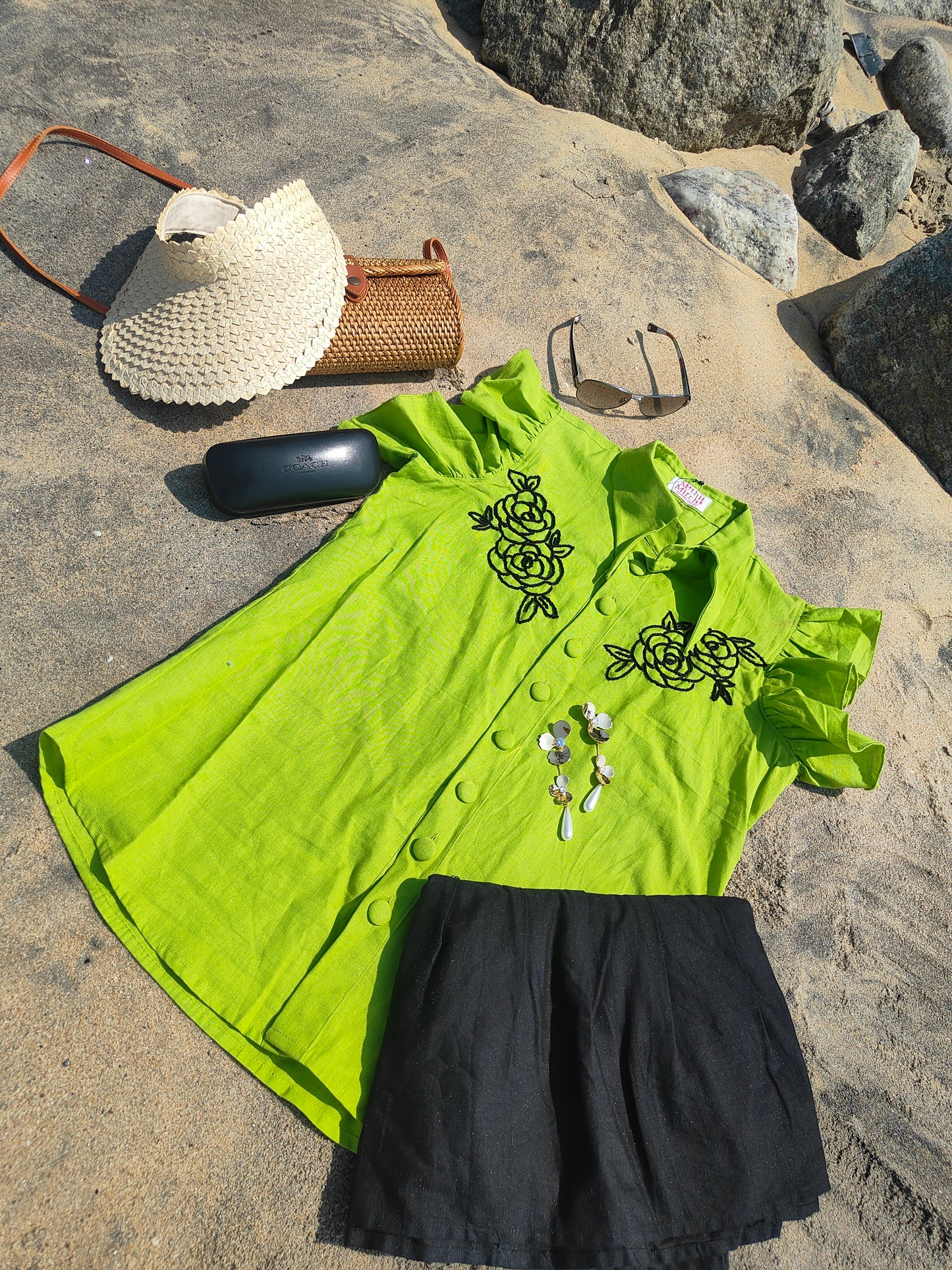 Green Embroidered Shirt