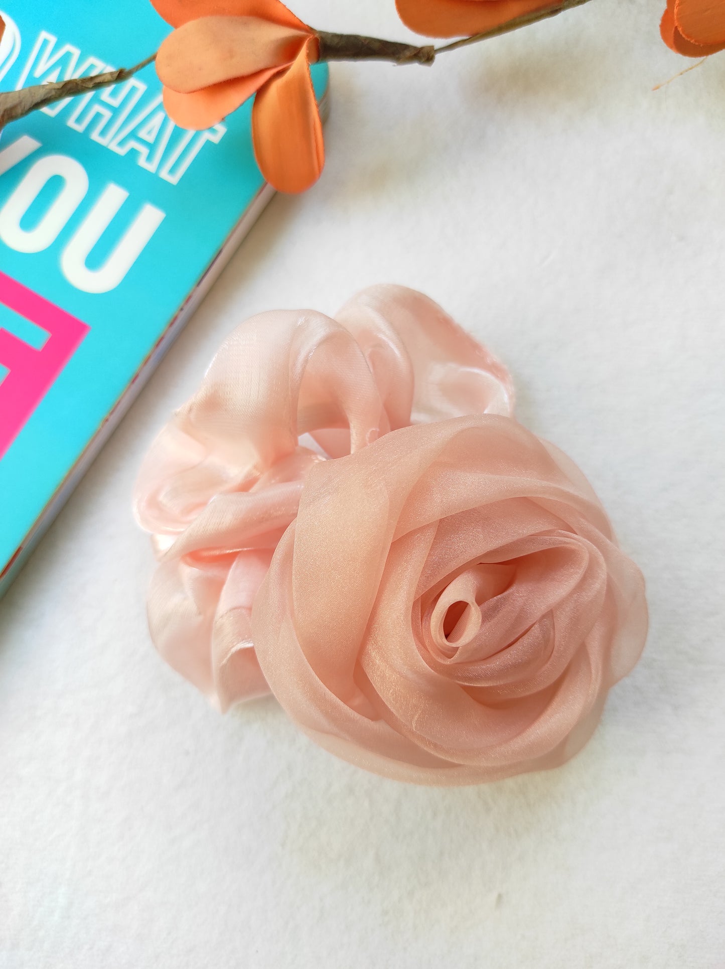 Tissue handmade Rose scrunchy