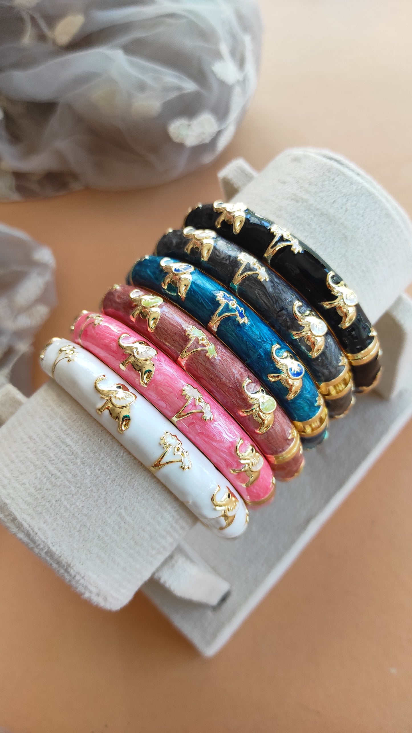 Elephant enameled kada