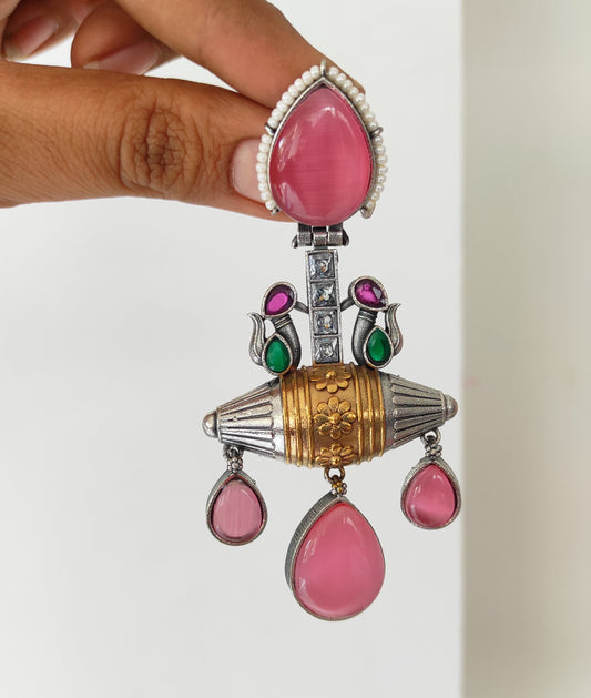 Gulaabi dualtone festive earrings