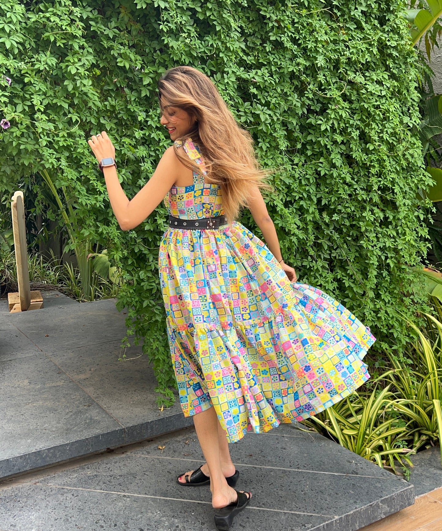Yellow Floral 2 Tiered Esha Dress