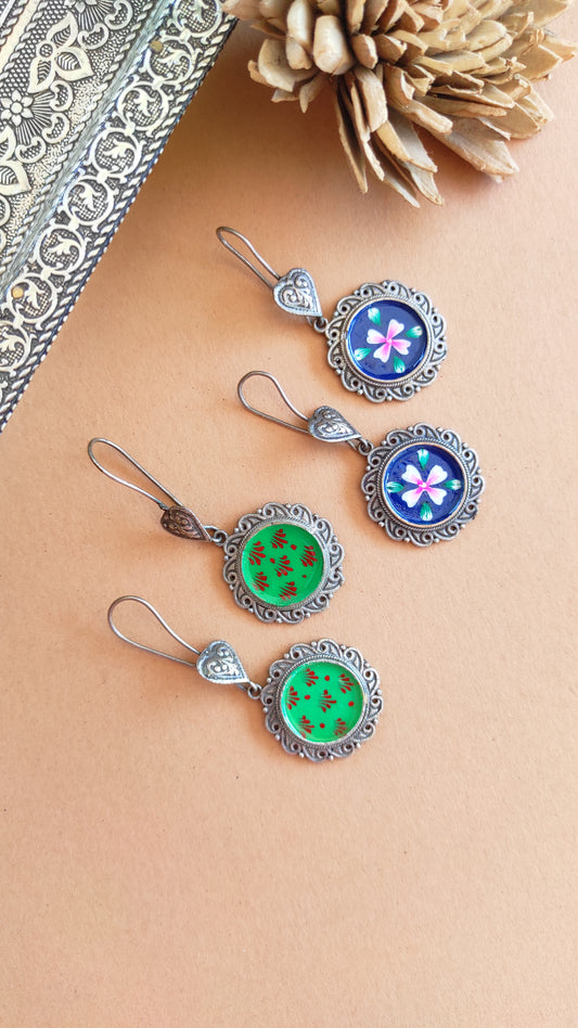 Bindu hand painted hook earrings