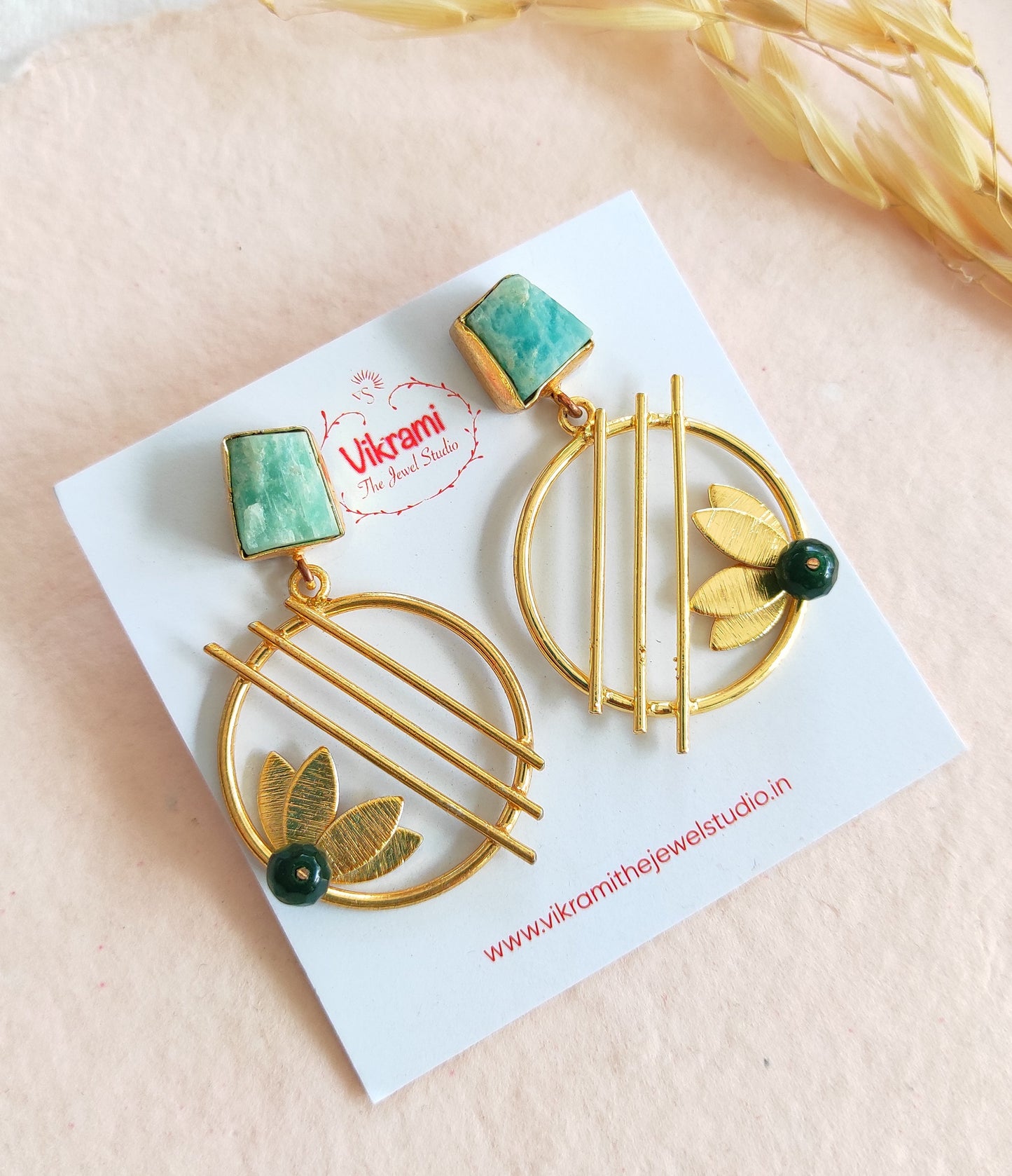 Leeza golden druzy earrings