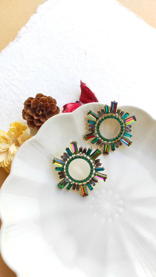 Disc Disco Stud Earrings