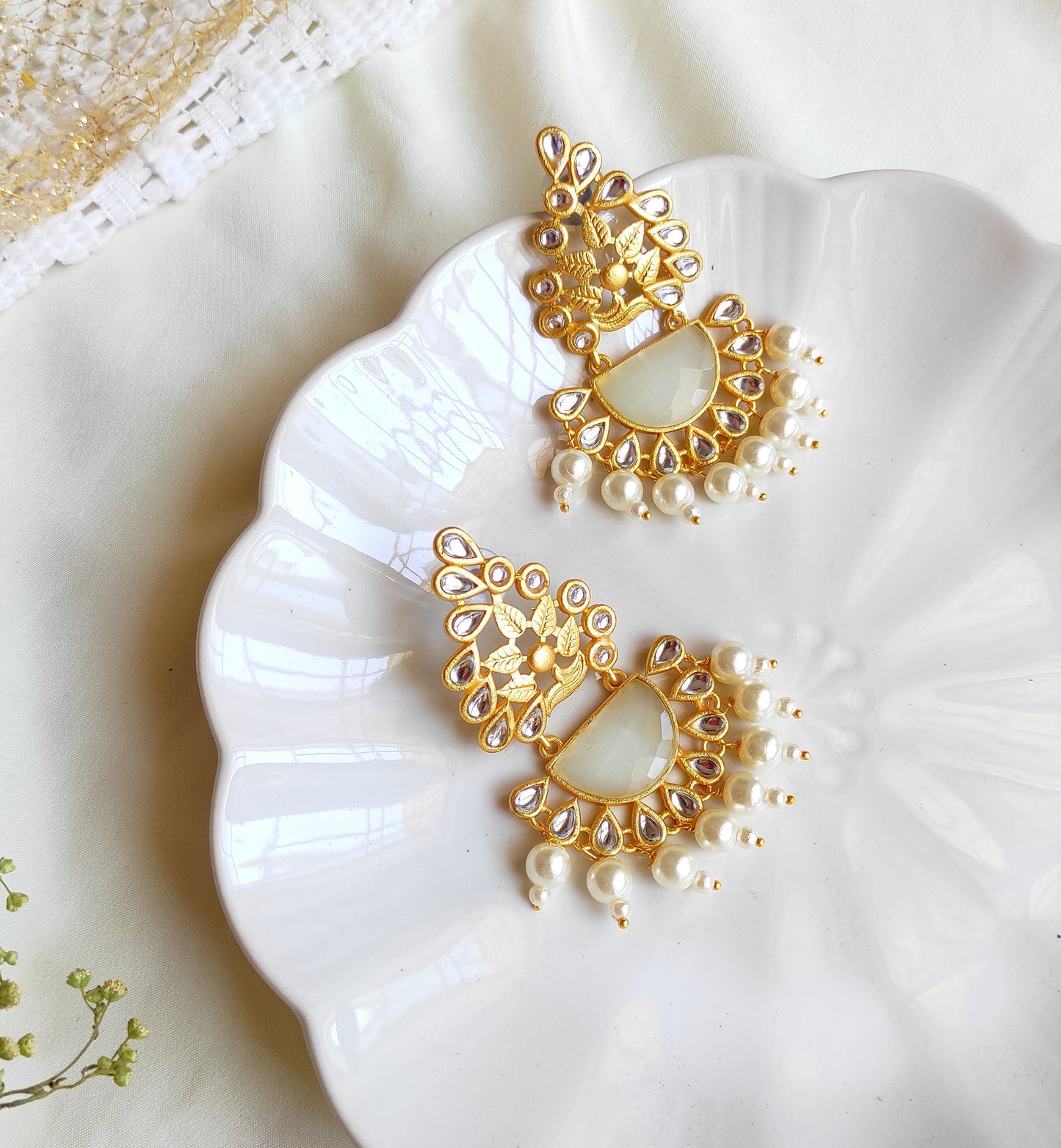 Diya monalisa stone earrings