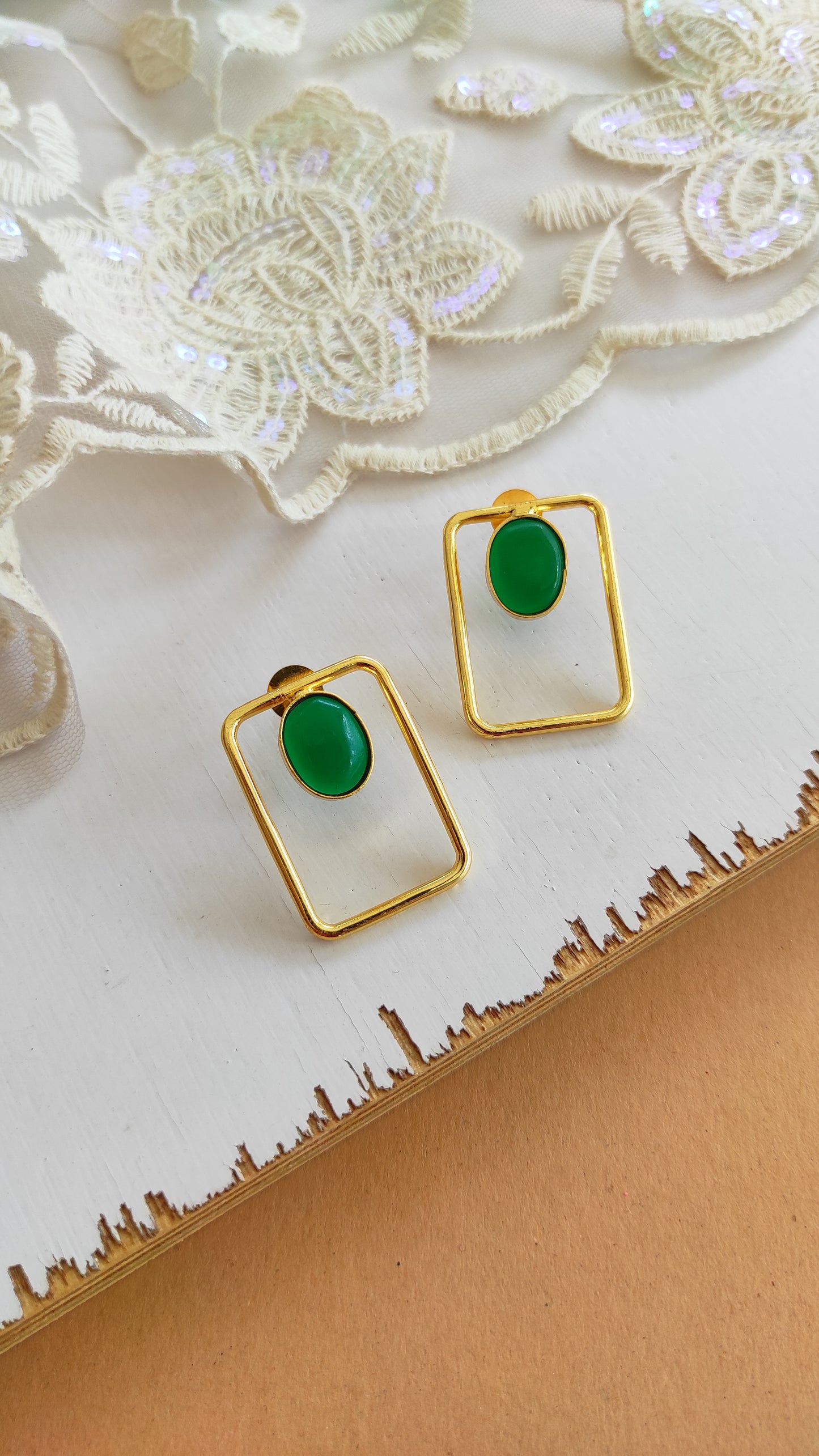 Rectangle stone studs