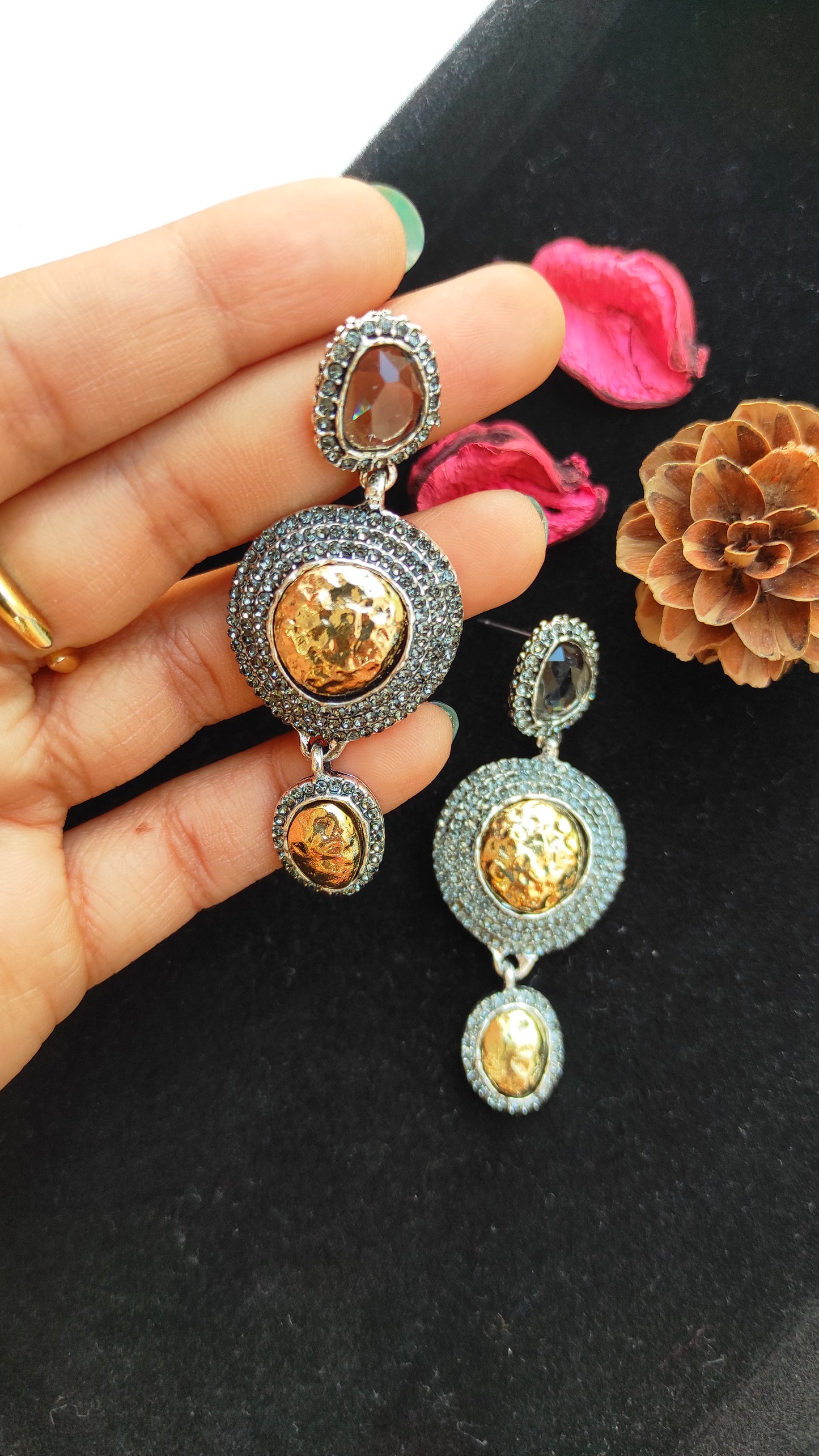 Quirky dual tone earrings