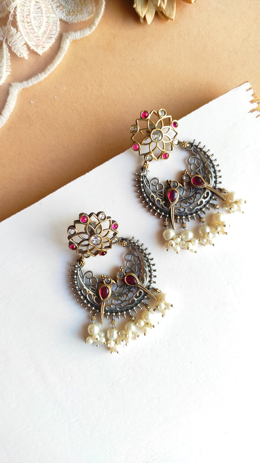 Smriti dual tone chandbali