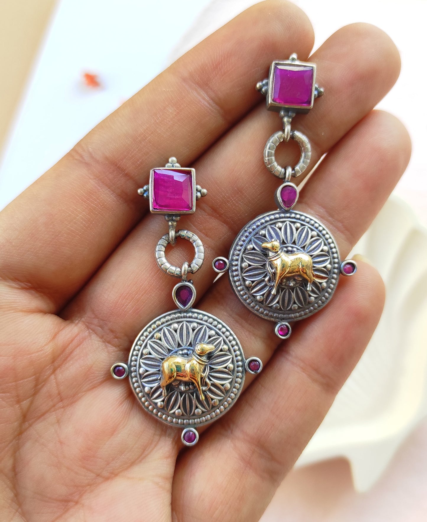 Nandi dualtone earrings