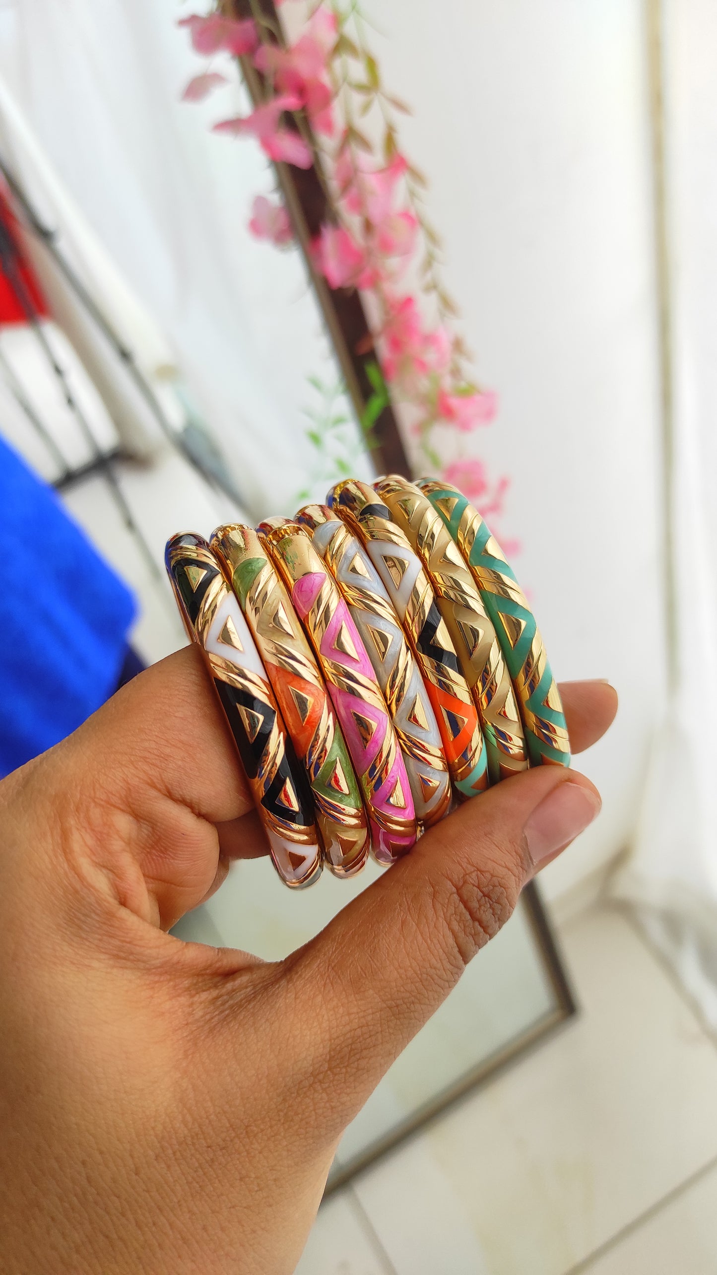 Marble enameled Kada bangles