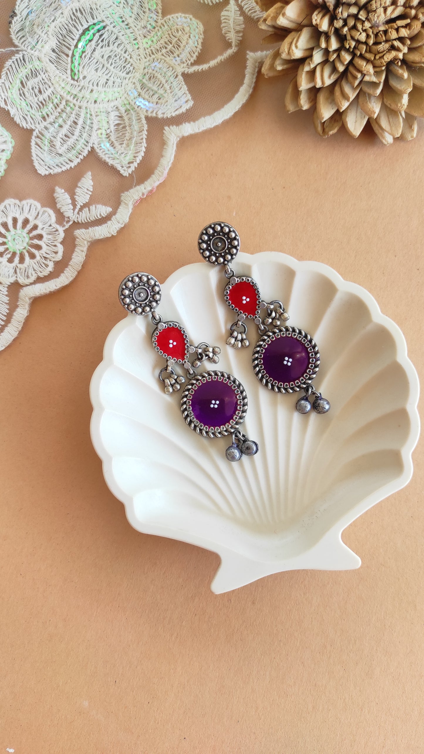 Kamini enameled earrings