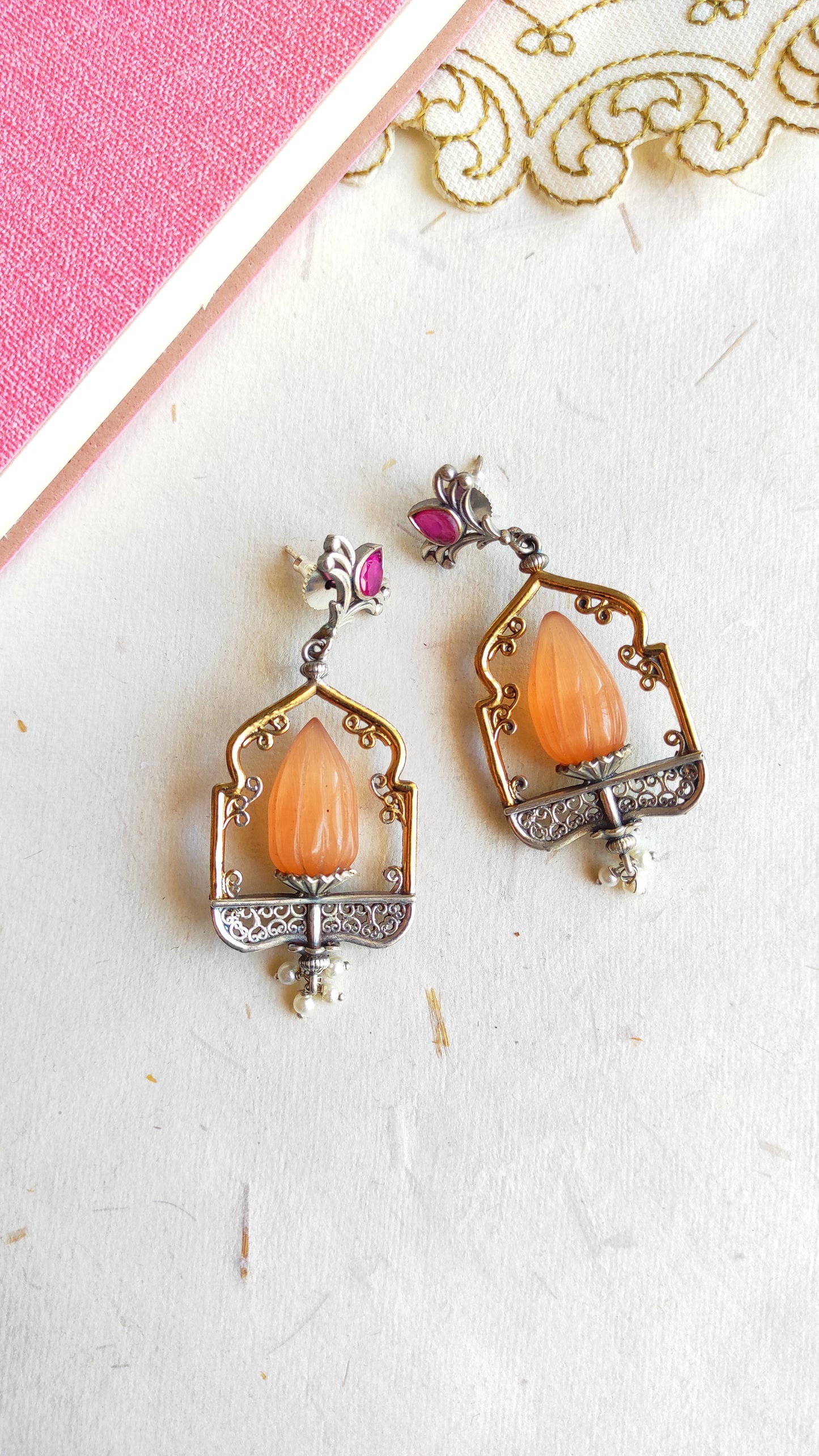 Narangi dualtone earrings