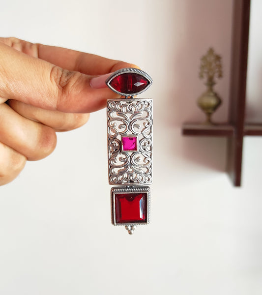 Meesha silver lookalike earrings DTE3