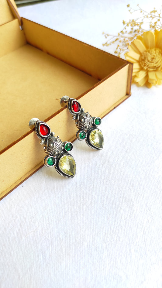 Priyal silver lookalike studs earrings
