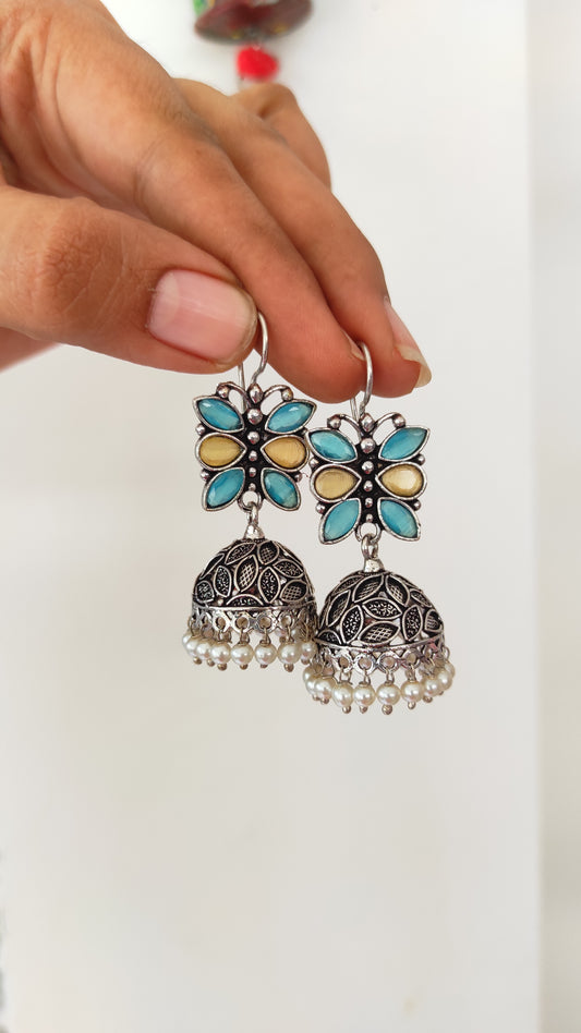 Titli oxidized jhumka