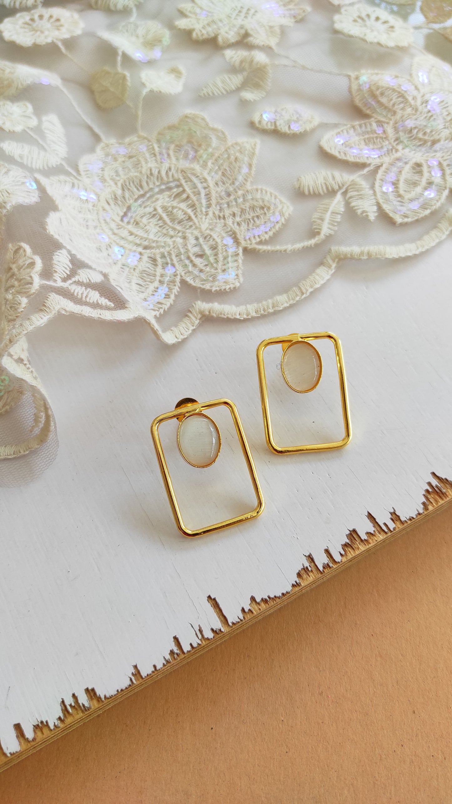 Rectangle stone studs