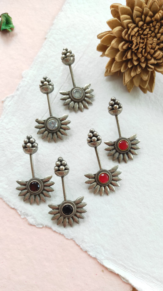 Kiyara silver lookalike earrings