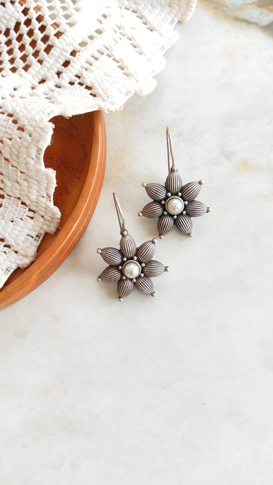 Flower hook earrings