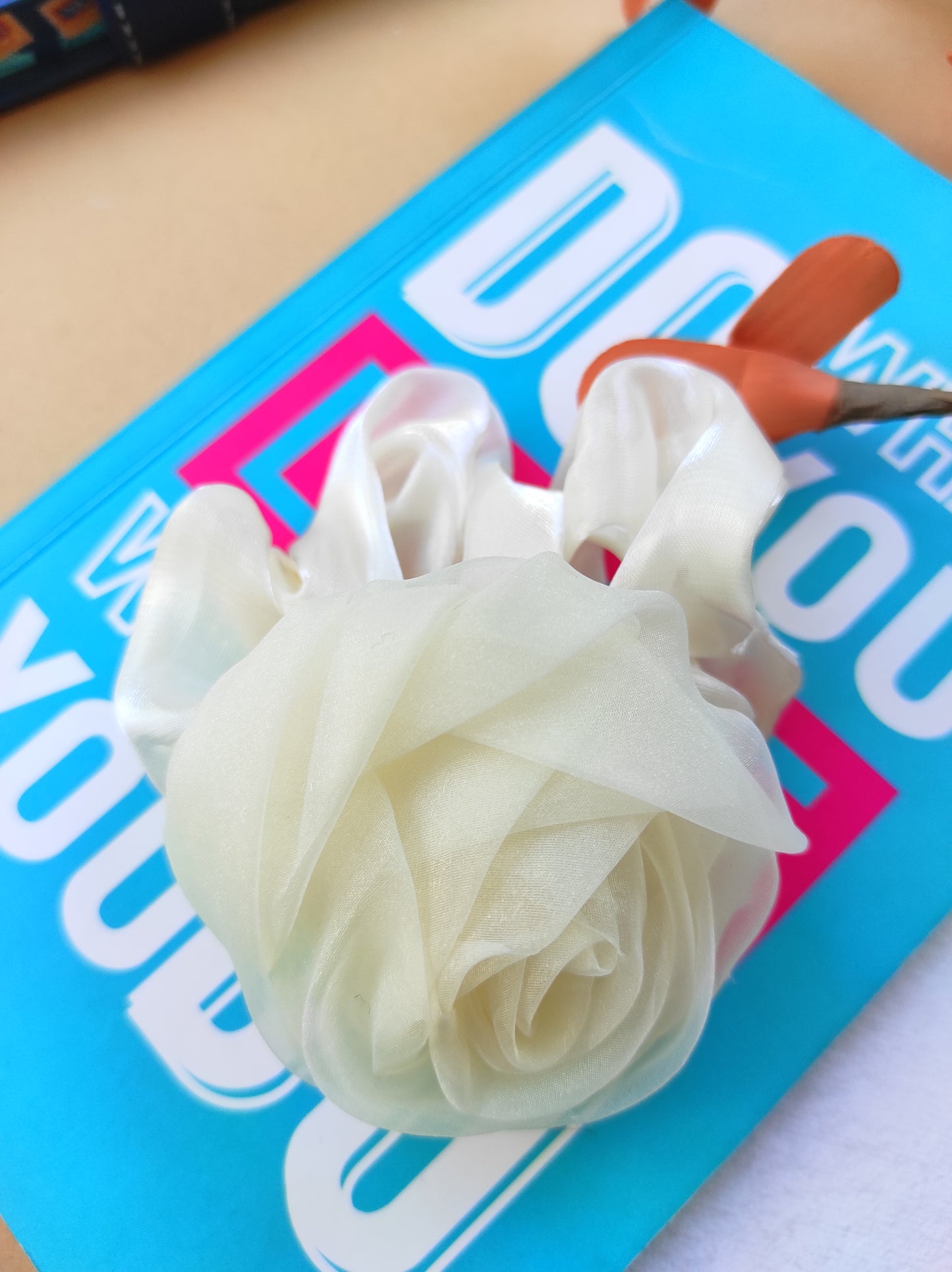 Tissue handmade Rose scrunchy