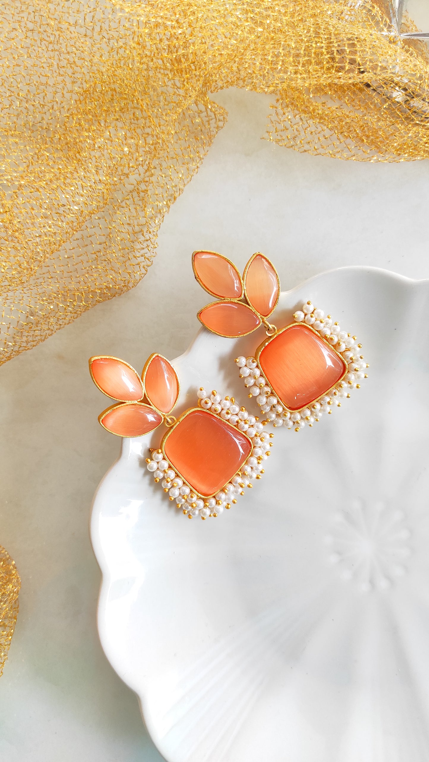 Triveni monalisa stone earrings