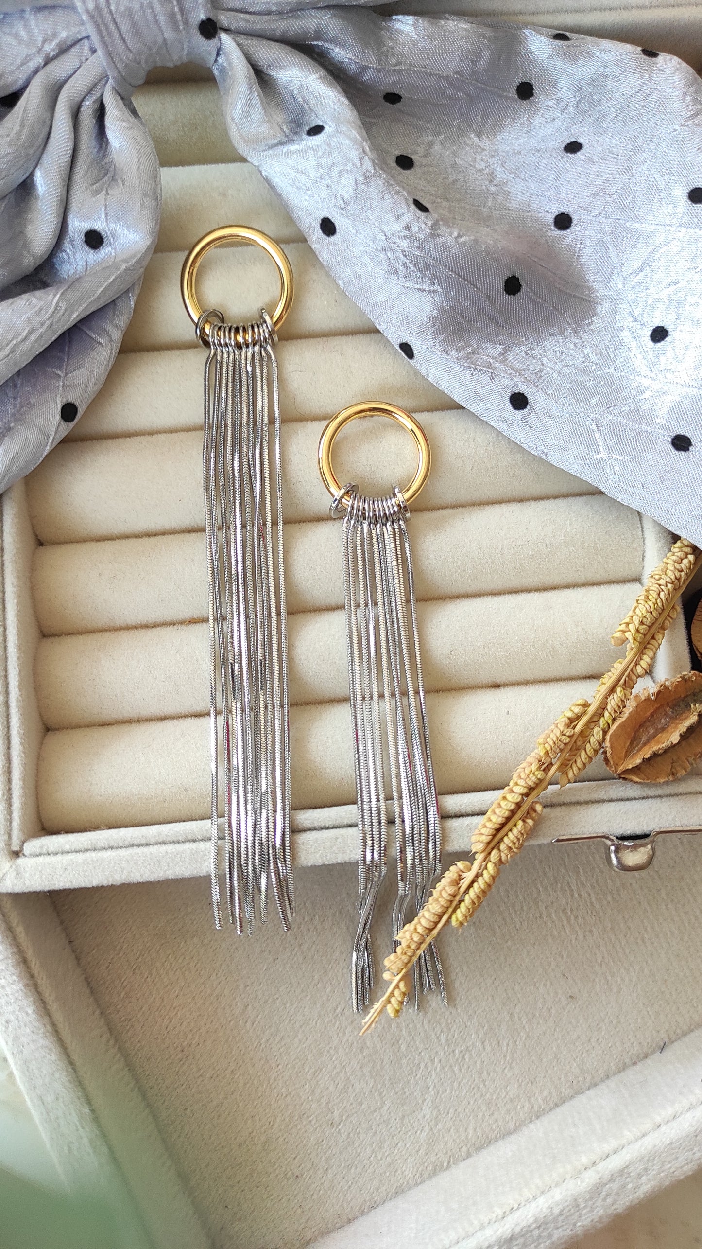 Golden Ring with Silver hangings