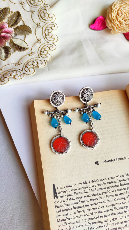 Adhya silver lookalike earrings