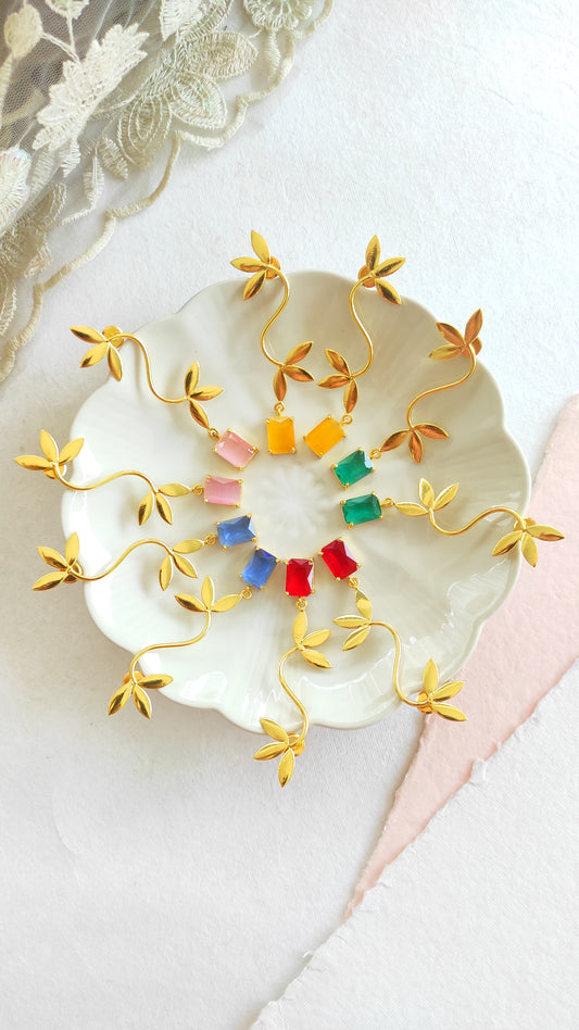 Golden leaf earrings