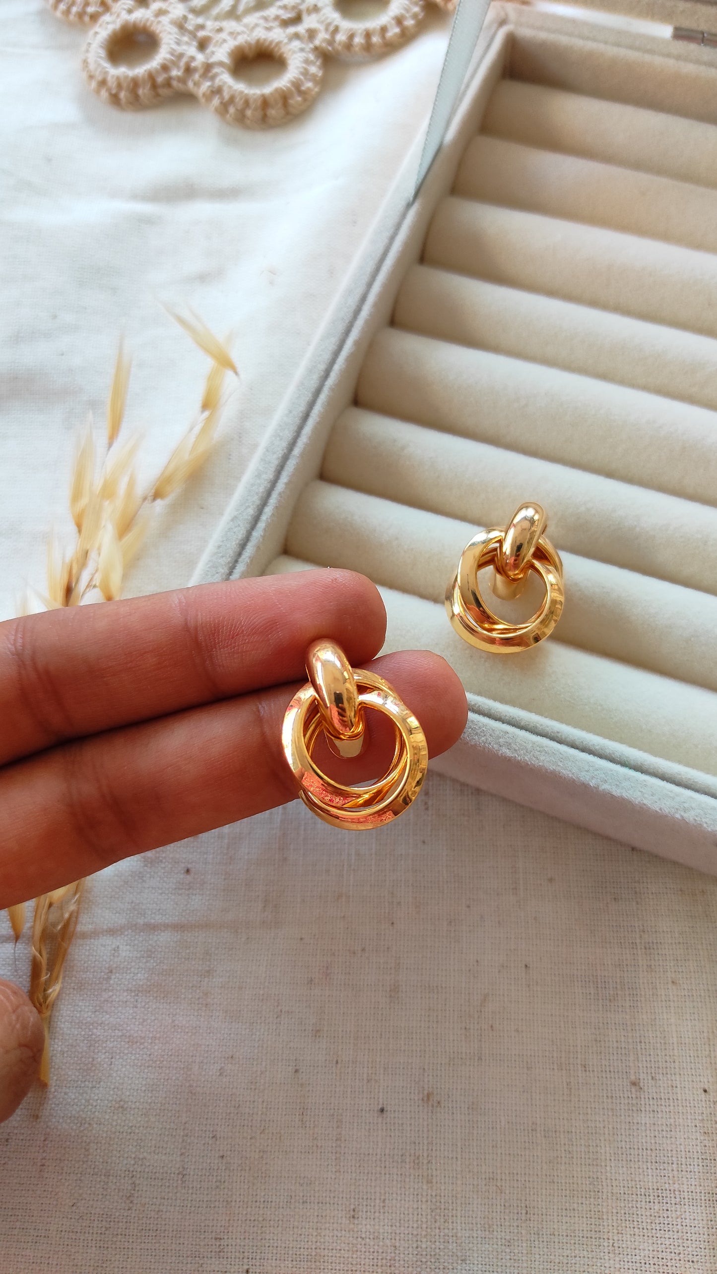 Golden studs earrings