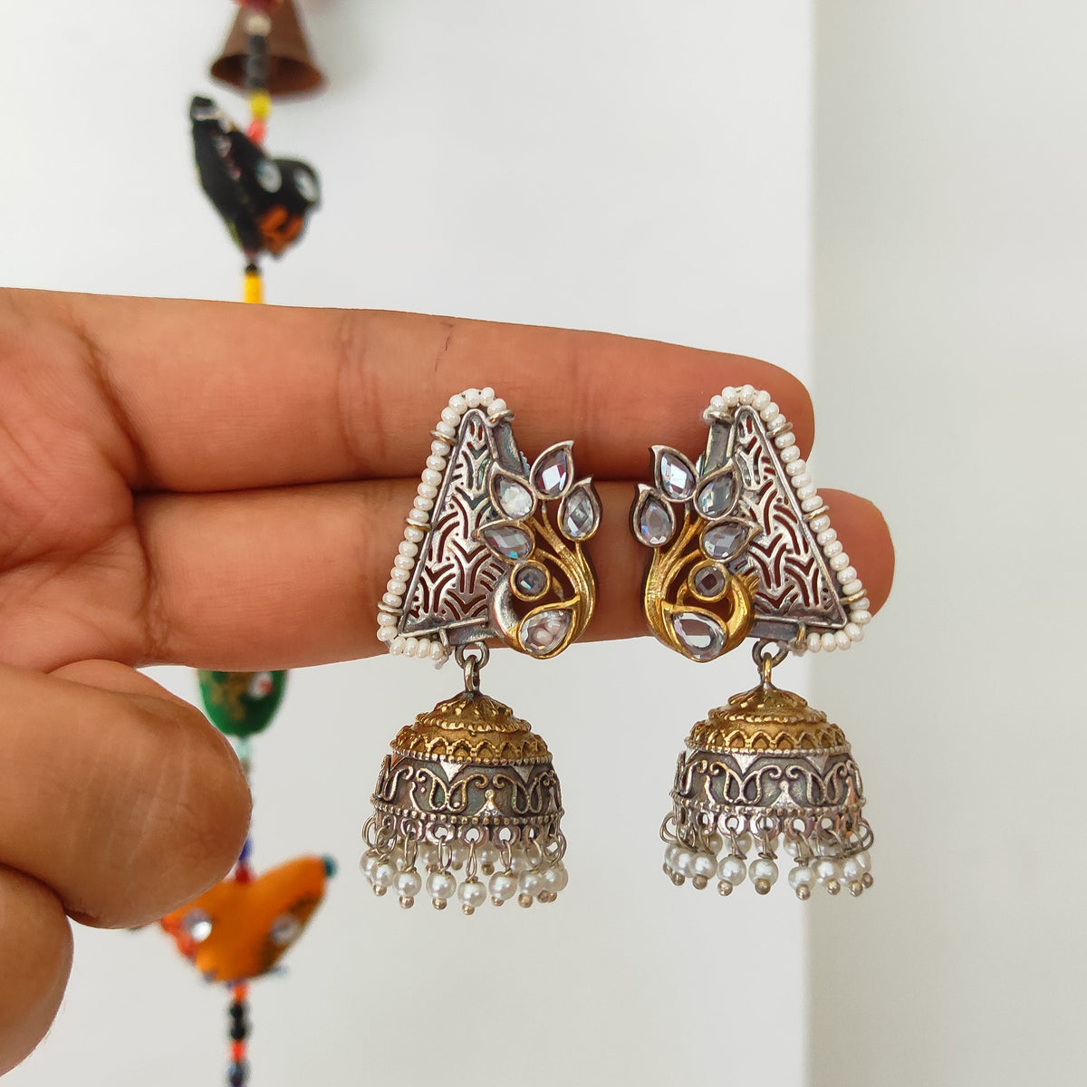 Peacock  dualtone jhumka