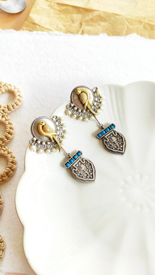 Maina dualtone dangling earrings