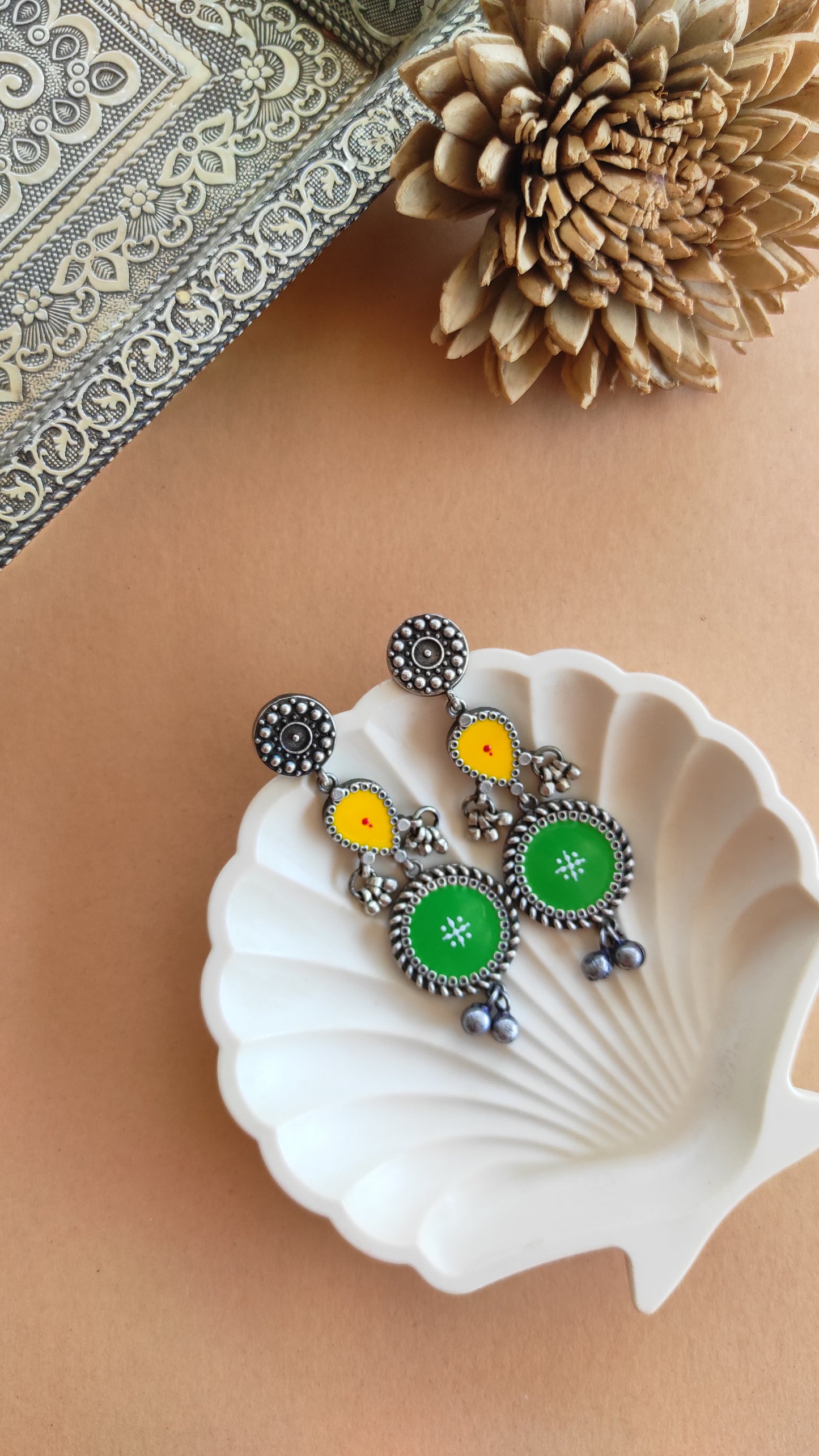 Kamini enameled earrings