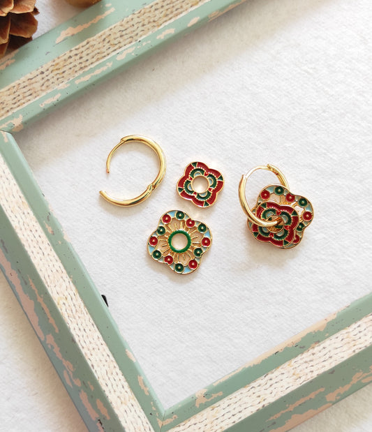 Moroccan Enameled Hoops 013