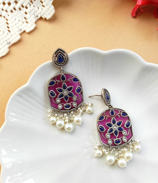 Ananya silver lookalike dangling earrings