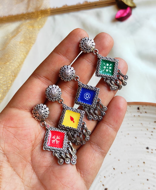 Heta meenakari enameled earrings