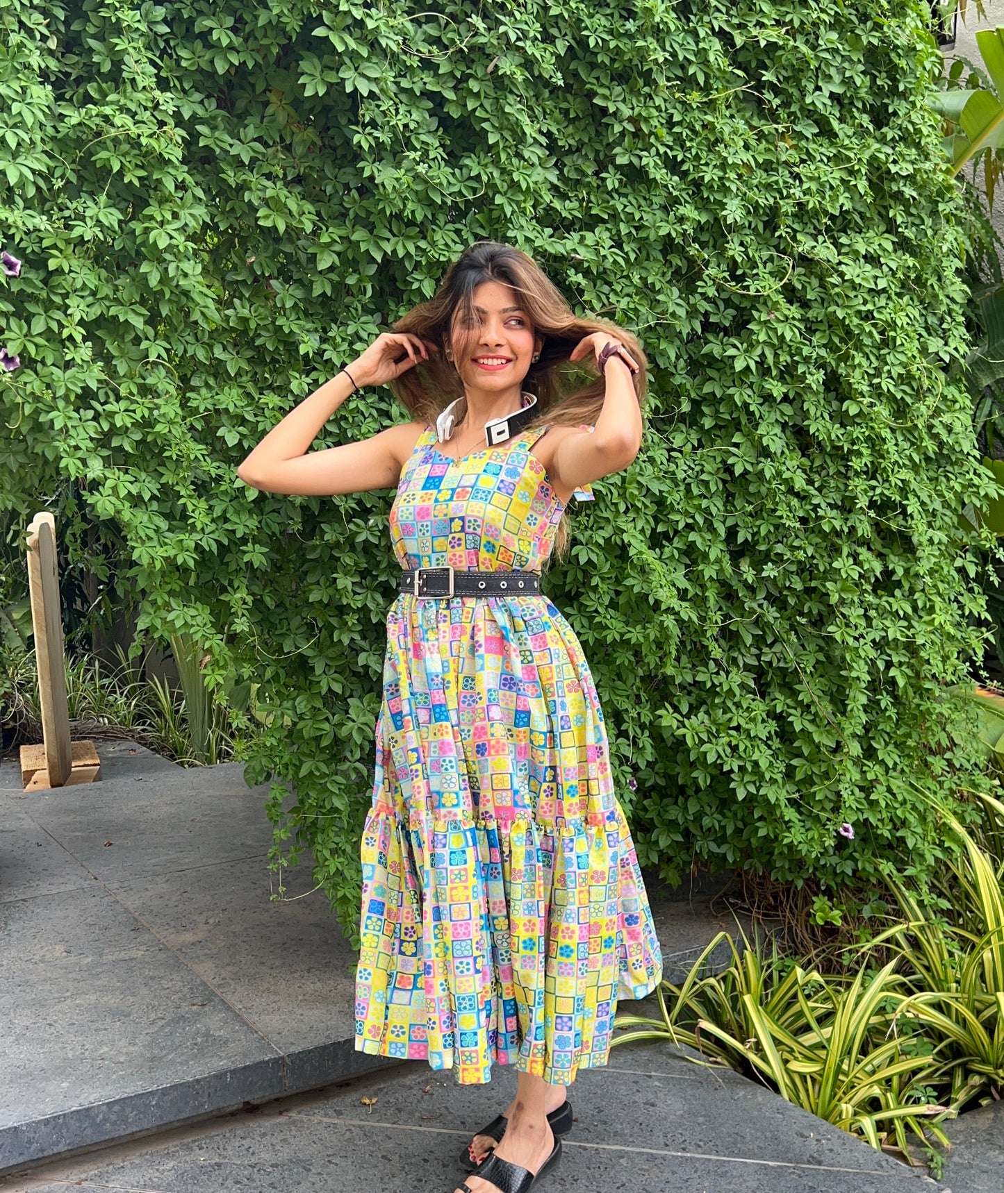 Yellow Floral 2 Tiered Esha Dress