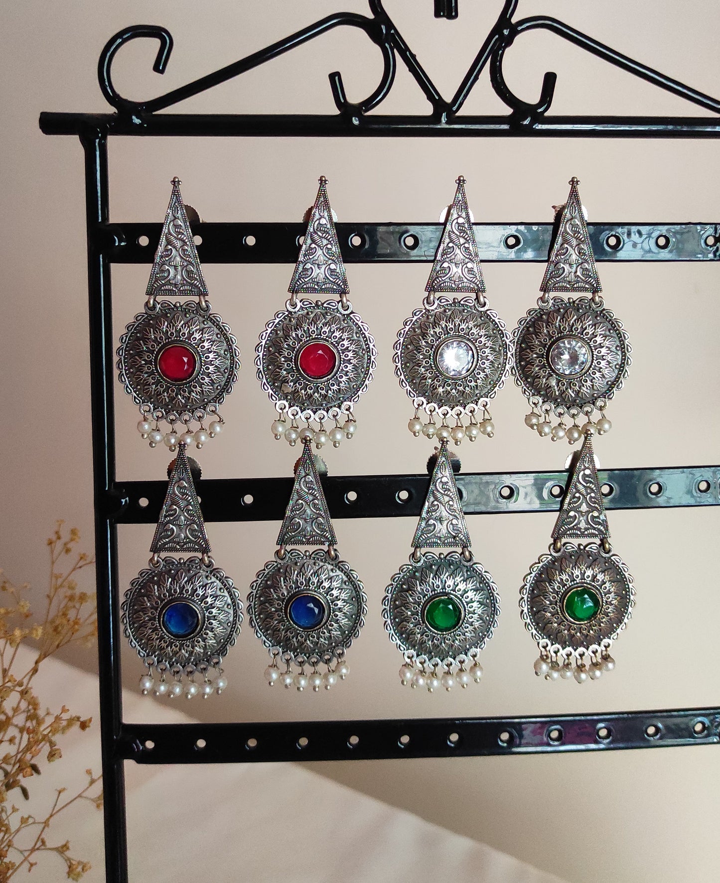 Sanju silver lookalike earrings