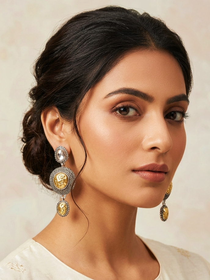 Quirky dual tone earrings