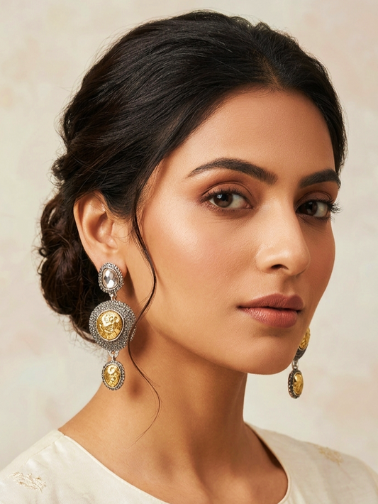 Quirky dual tone earrings