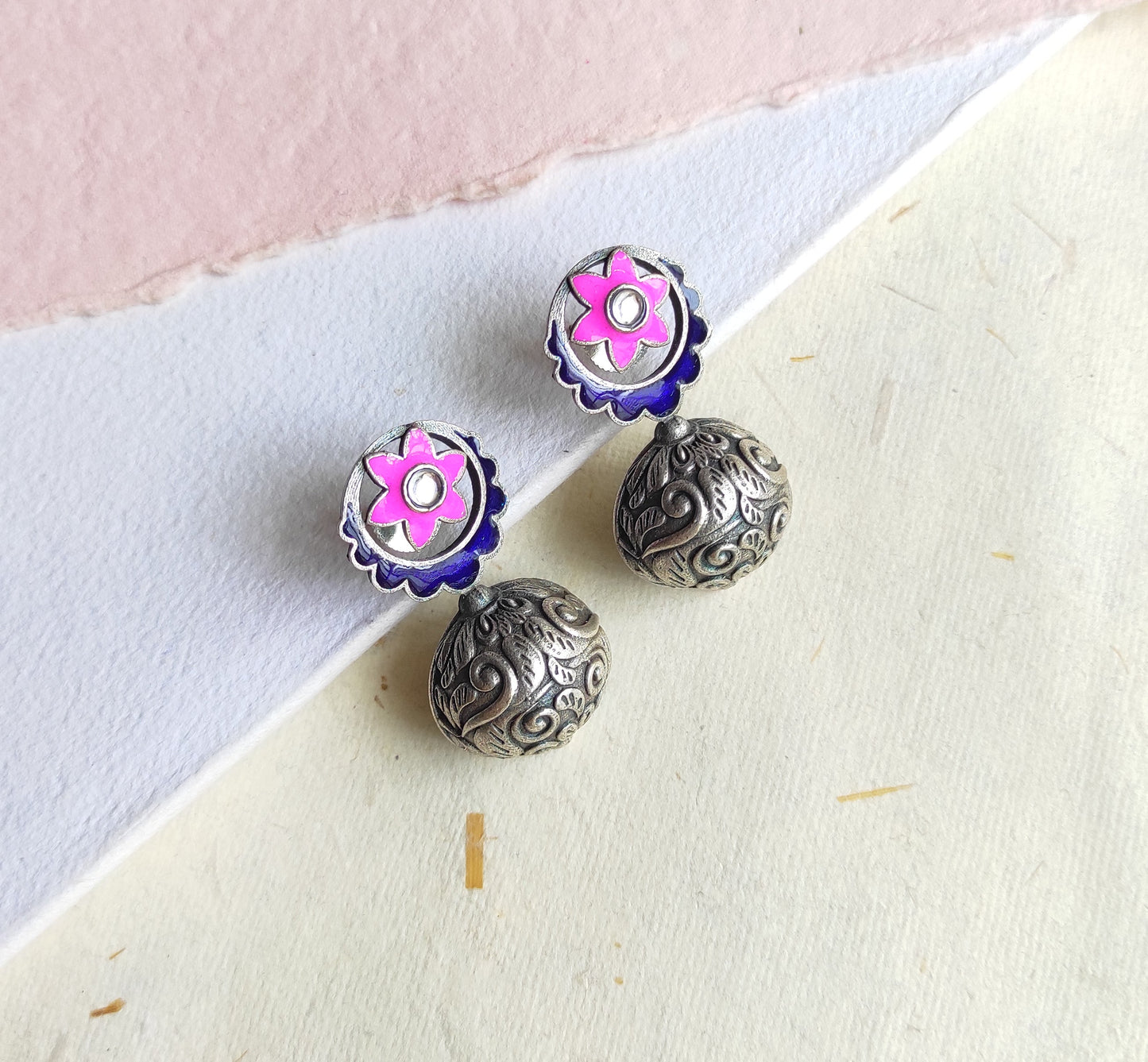 Veera meenakari enameled studs earrings