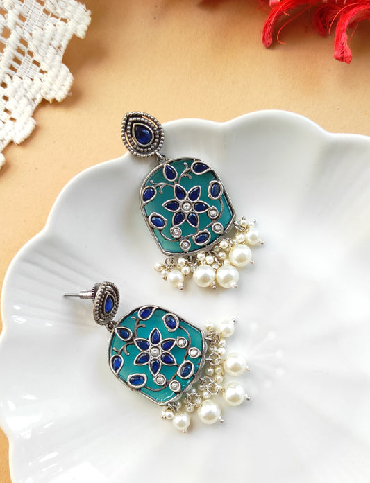 Ananya silver lookalike dangling earrings