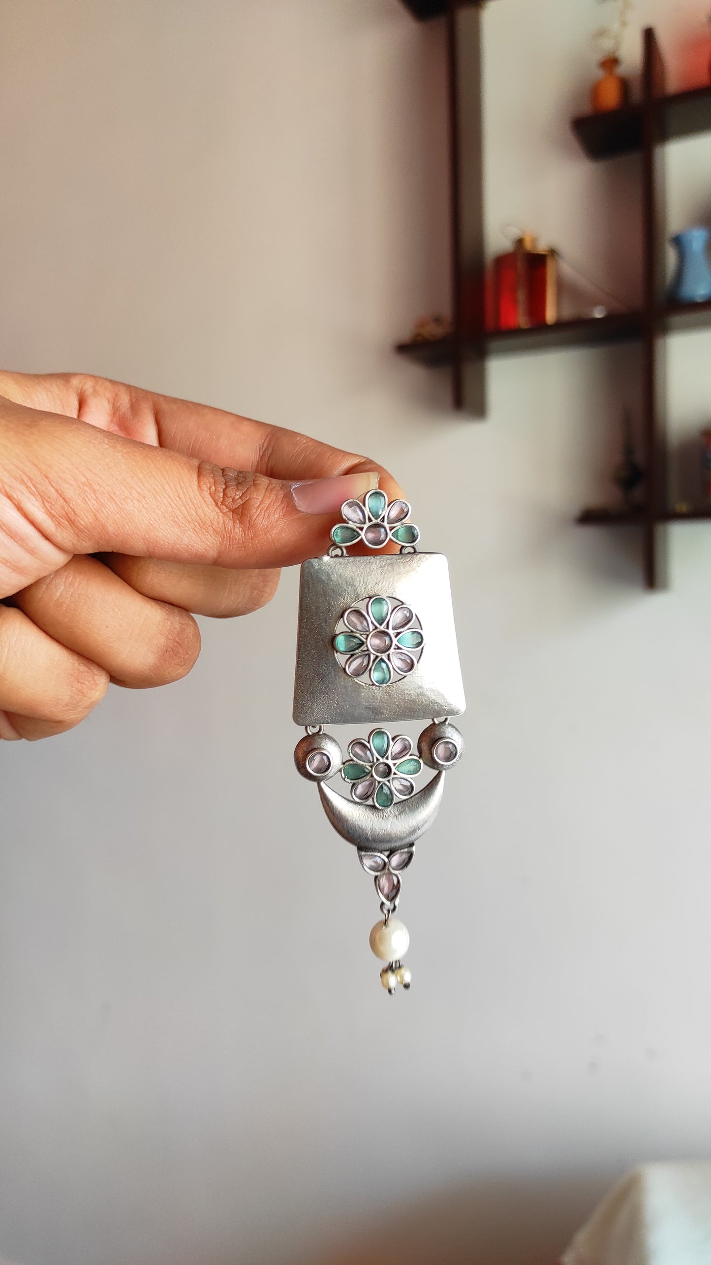 Samantha silver lookalike long earrings