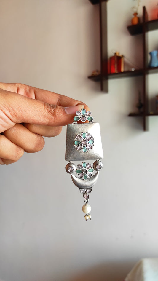 Samantha silver lookalike long earrings