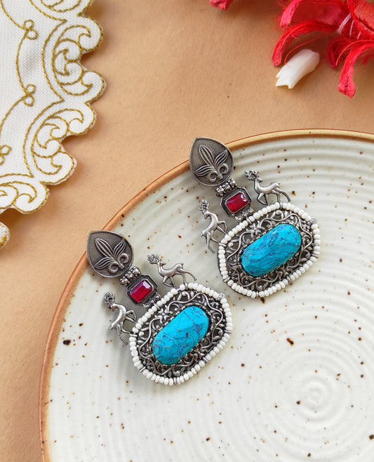 Sudha silver lookalike earrings
